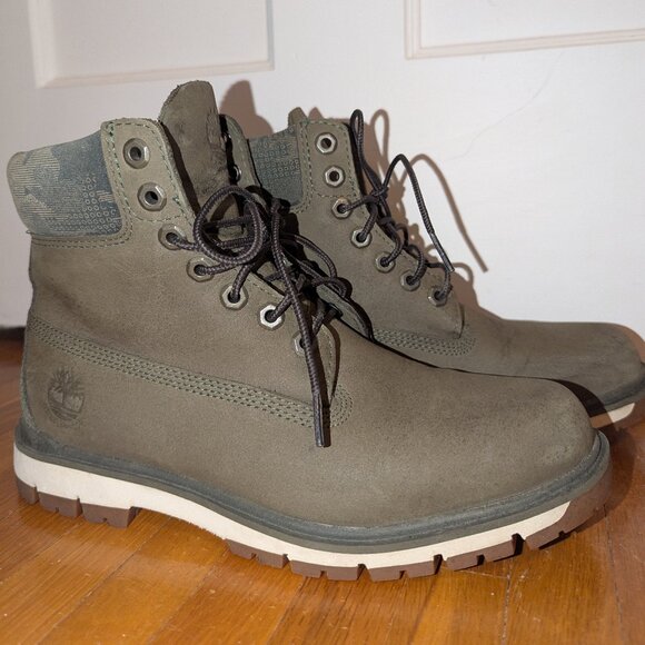 Men's Olive Green Timberland Boots Size 8 - Picture 1 of 8